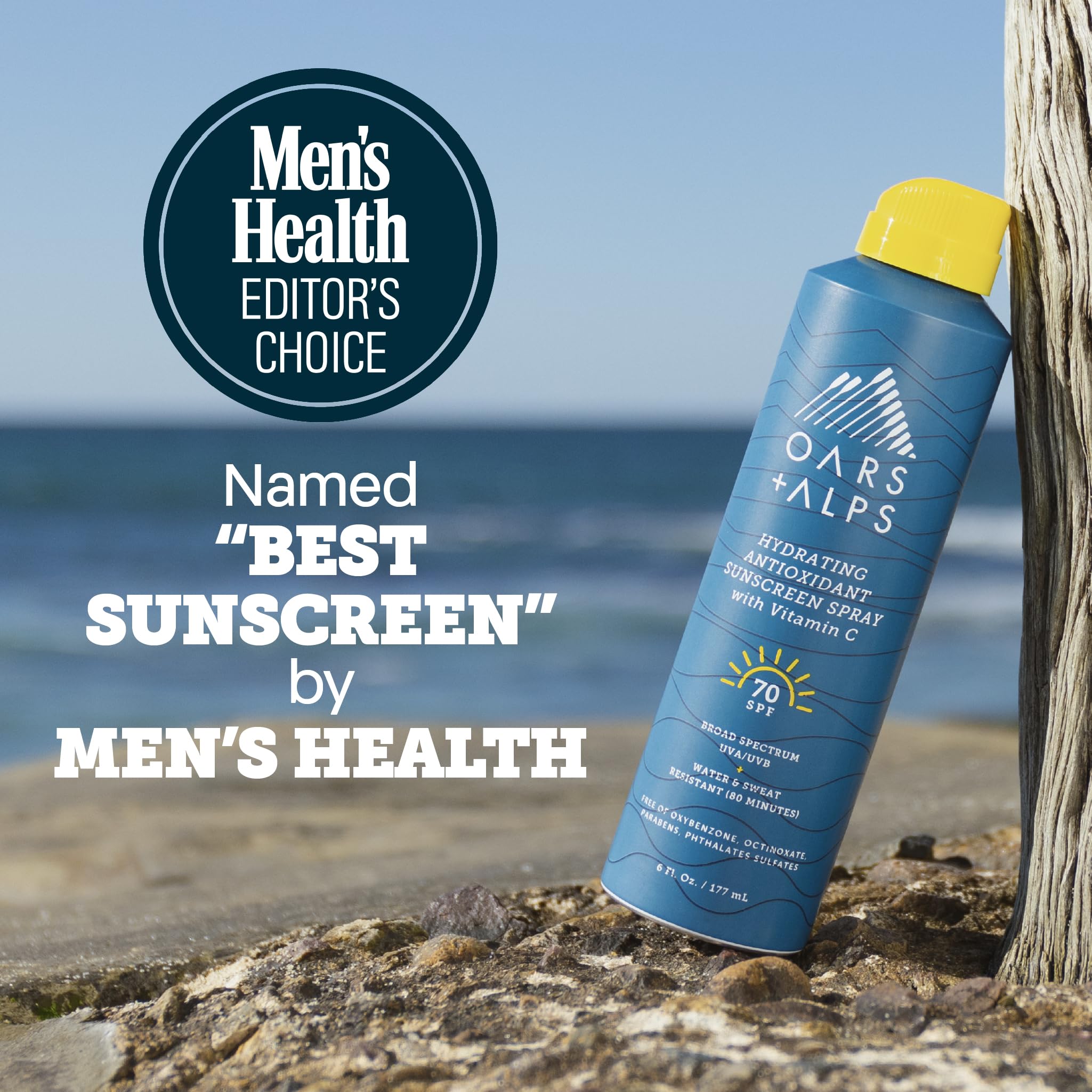Oars + Alps SPF 50 Face & Body Broad Spectrum Sunscreen Spray | Fast-Absorbing, Lightweight, Non-Greasy, Hawaii Reef Act 104 Compliant, Water-Resistant, Octinoxate + Oxybenzone Free, 6 Oz, 1 Pack