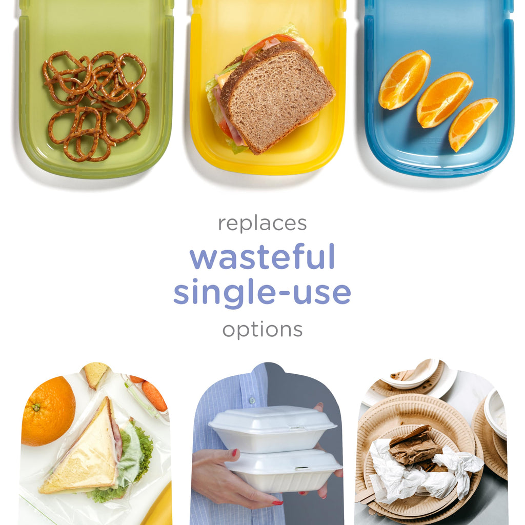 Ubbi Platemate Reusable Silicone Storage Bag, Smoothie Purple | Opens Flat as Placemat, Dishwasher & Freezer-Safe, Lunch Container, Leakproof Sandwich & Snack Bag, Easy to Clean, BPA-Free