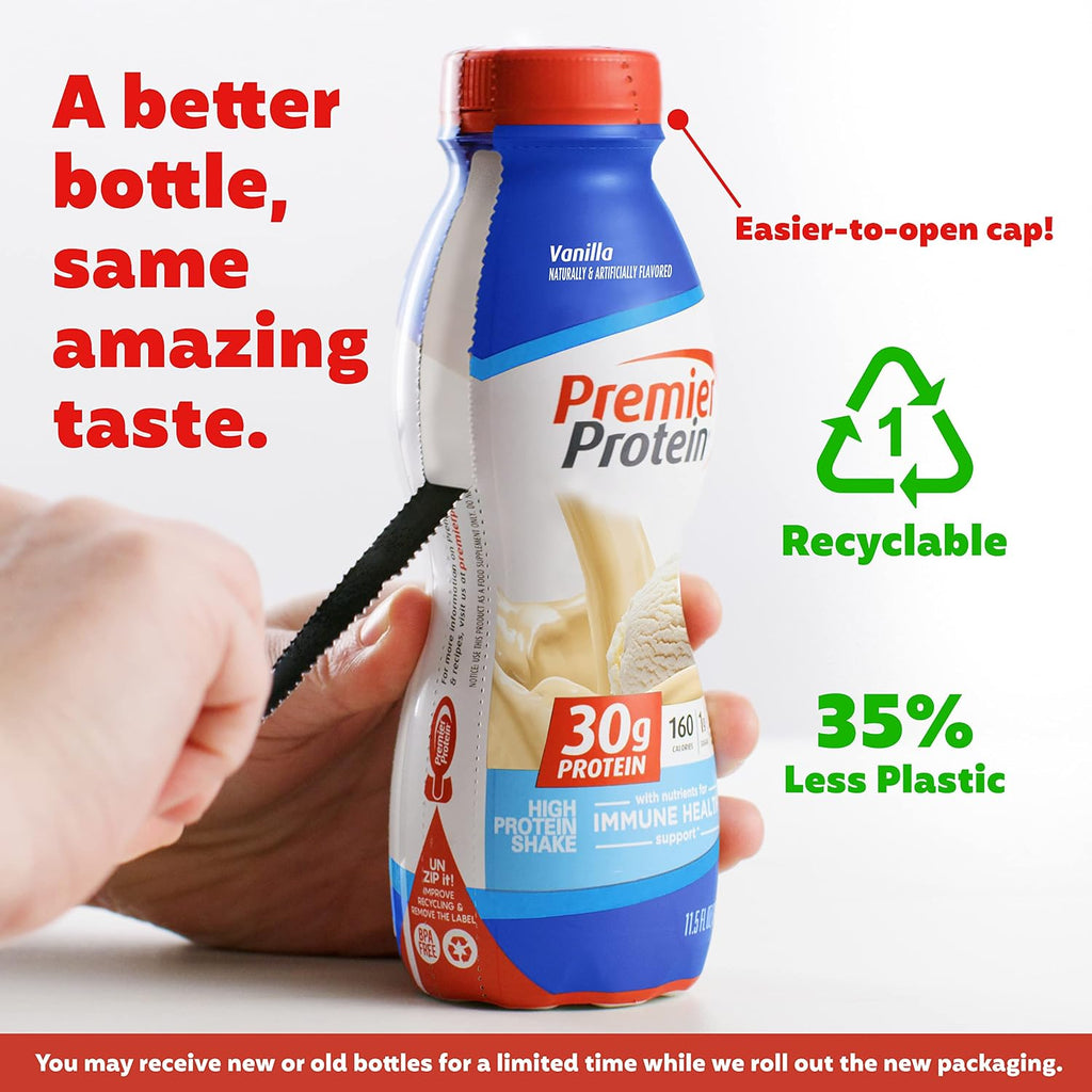 Premier Protein Shake 30g Protein 1g Sugar 24 Vitamins Minerals Nutrients Peaches Cream Vanilla Immune Health Support 138 Fl Oz 24 Pack