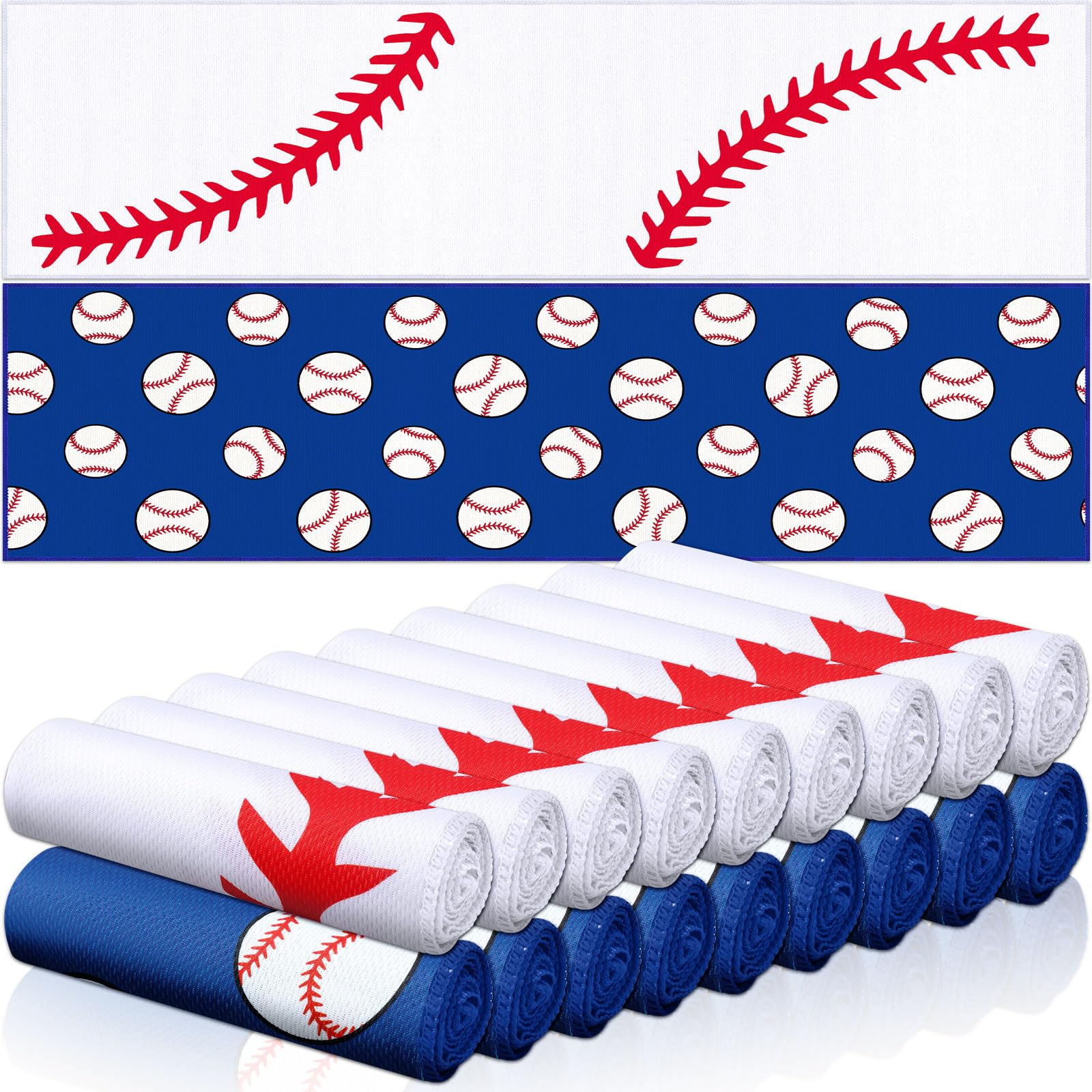 12 count Sports Cooling Towels Baseball Basketball Softball 40 x 12 Inch Breathable Soccer Football Volleyball Microfiber Ice Towel Fast Drying for Sport Party Favors Team Gift(Yellow,Softball)