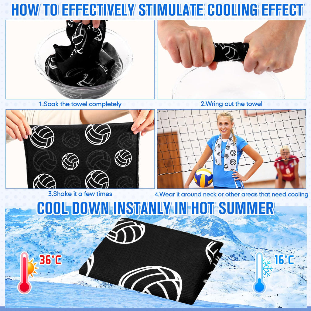 Mindsoft 12 Set Softball Cooling Towels for Sports Team Gifts with Carrying Pouch 30 x 9 Inch Softball Towels Bulk Microfiber Ice Cooling Rags for Birthday Party Favors Swag Bag Stuffers