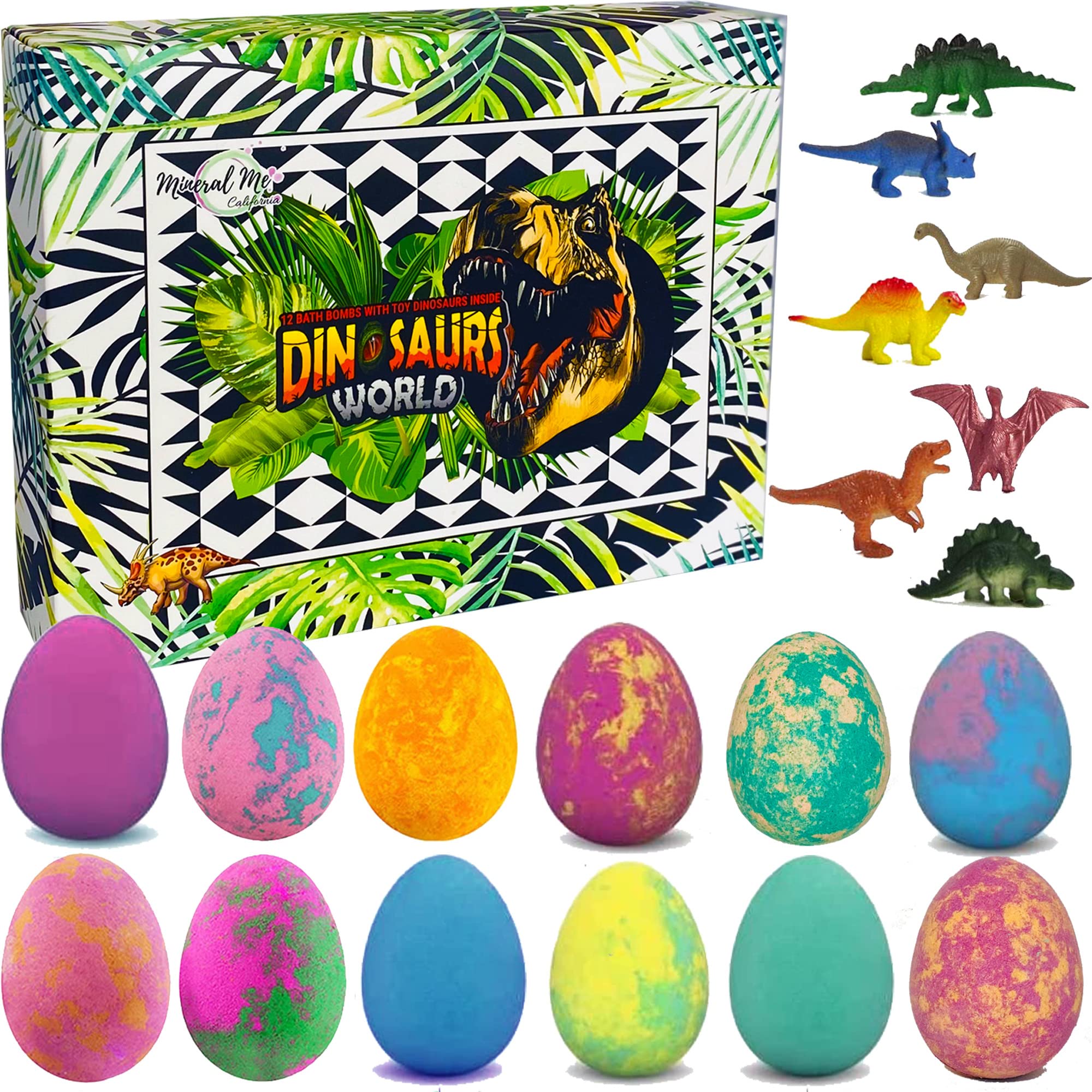 Bath Bombs for Kids with Toys Inside - Organic Bubble Bath Fizzies with Jungle Animal Toys. Gentle and Kids Friendly Spa Bath Balls, Bath Fizz Balls - Birthday Gifts for Toddlers, Boys, Girls
