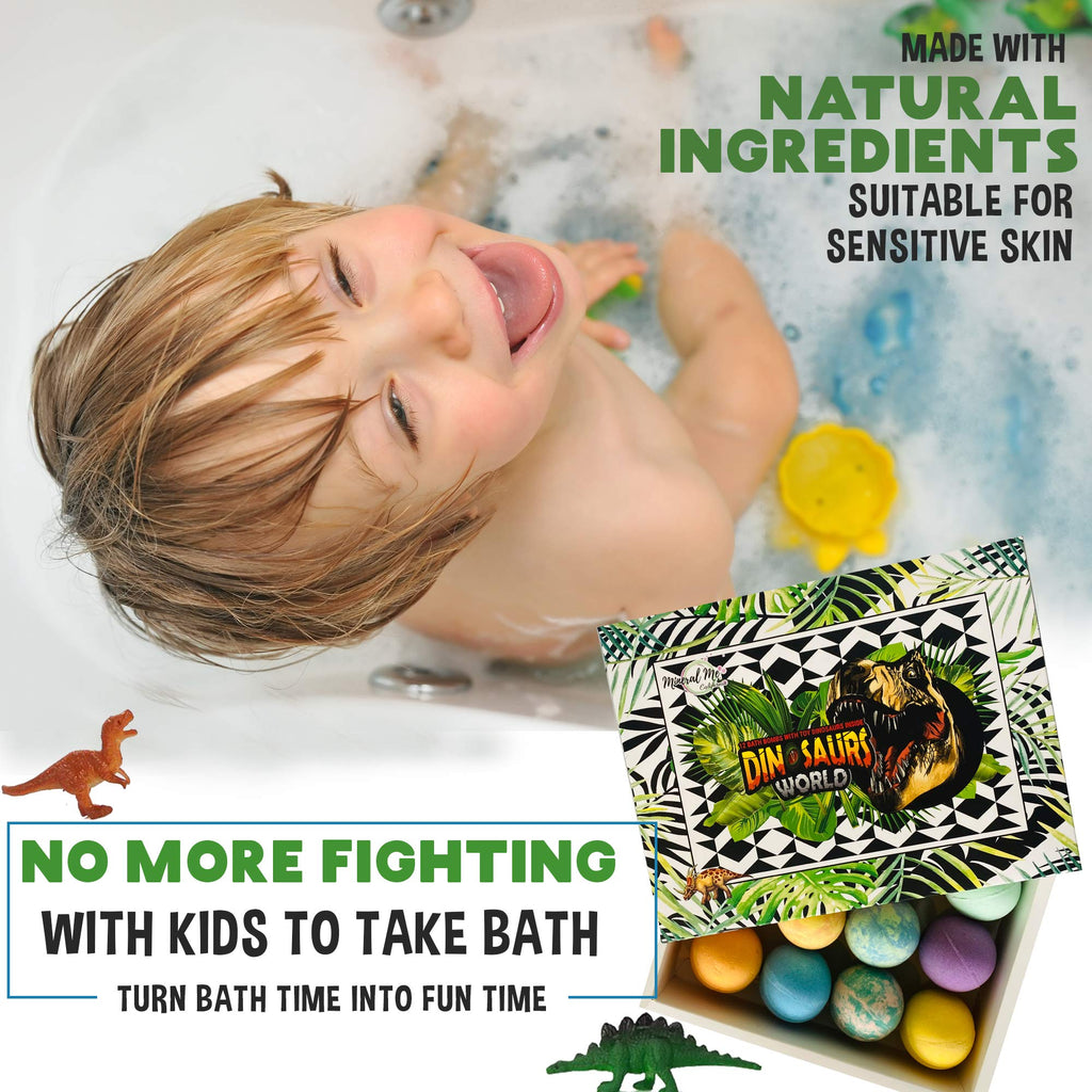 Bath Bombs for Kids with Toys Inside - Organic Bubble Bath Fizzies with Jungle Animal Toys. Gentle and Kids Friendly Spa Bath Balls, Bath Fizz Balls - Birthday Gifts for Toddlers, Boys, Girls