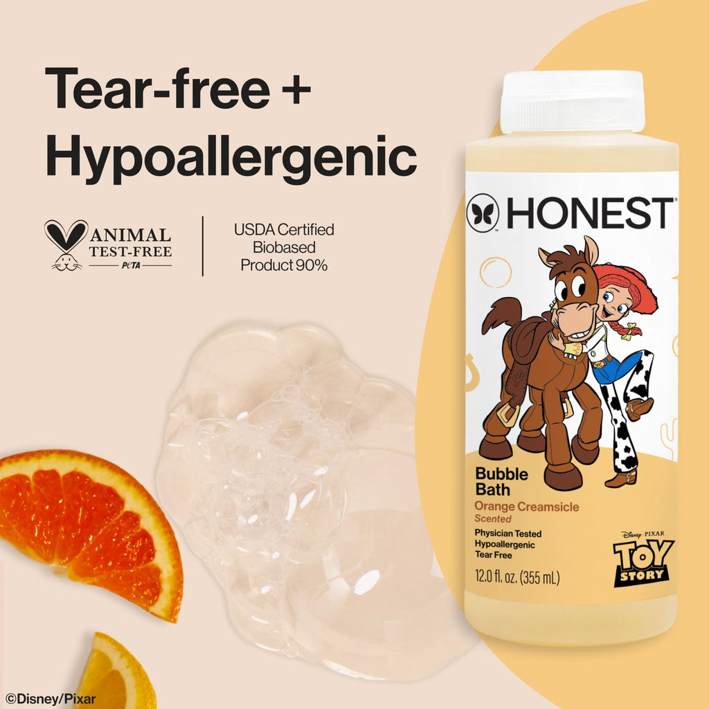 The Honest Company Foaming Bubble Bath Gentle for Baby, Naturally Derived, Tear-free, Hypoallergenic, Fragrance Free, Sensitive, 12 fl oz