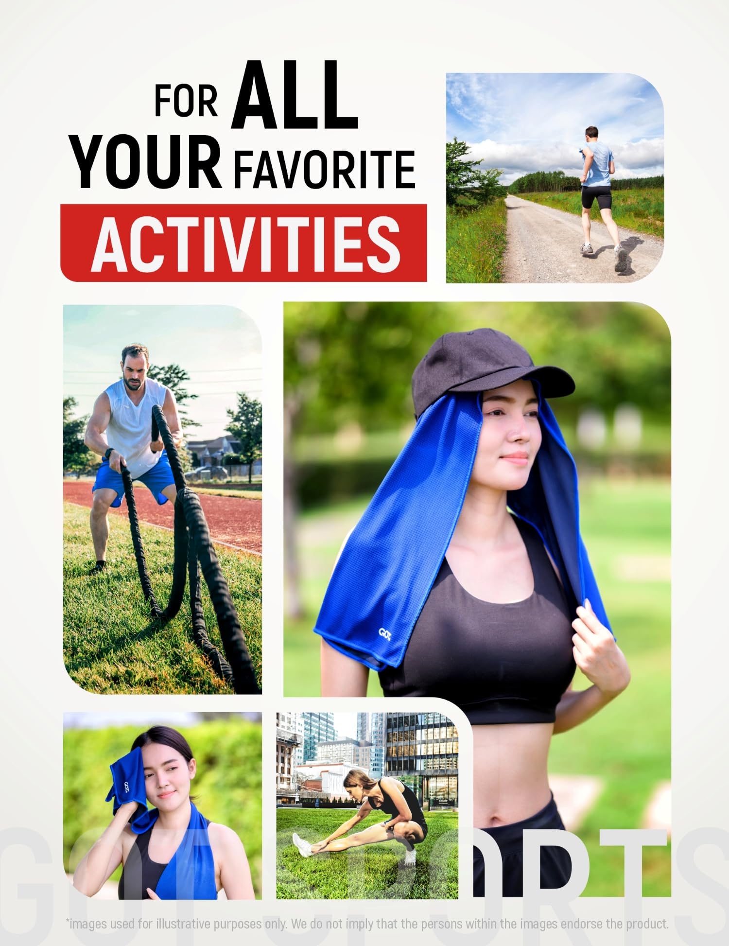Instant Cooling Towel Neck & Face - Sweat Rag Neck Wraps Gym Workout | 40x12 Inch, Evaporative Cooling, Wet Wring Snap Activation, Lightweight, UPF 40+, Outdoor Adventures