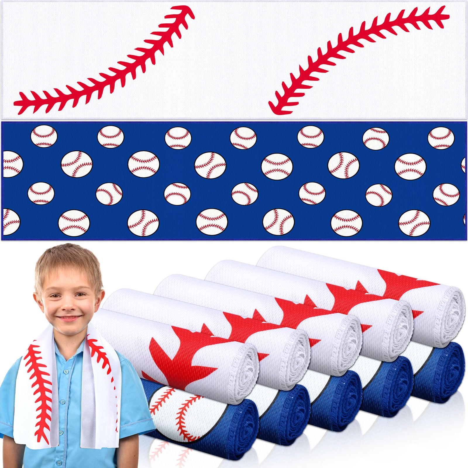12 count Sports Cooling Towels Baseball Basketball Softball 40 x 12 Inch Breathable Soccer Football Volleyball Microfiber Ice Towel Fast Drying for Sport Party Favors Team Gift(Yellow,Softball)