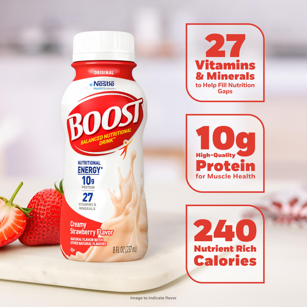 BOOST Original Ready to Drink Nutritional Drinks, Peaches & Creme, 8 Fl Oz (Pack of 24)