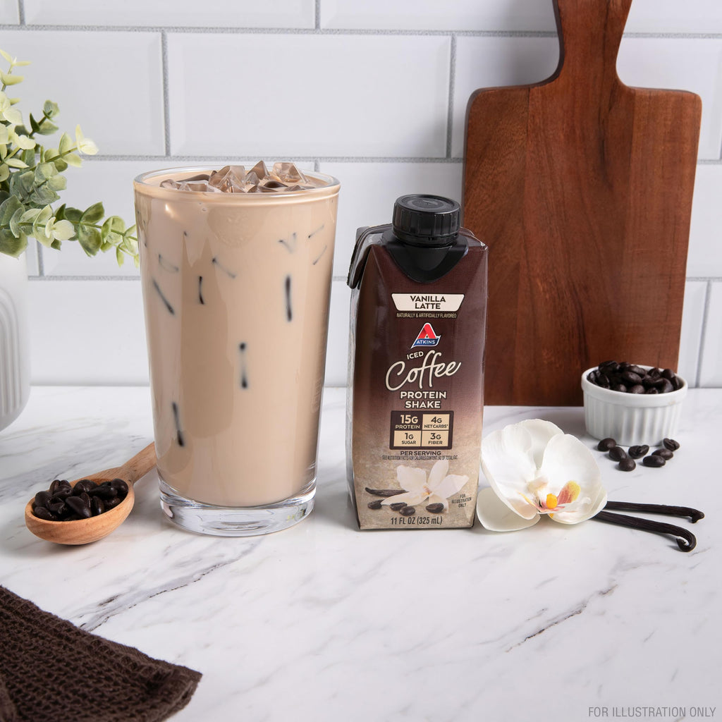 Atkins Coffee Lovers Protein Shake Variety Pack, Mocha Latte, Café Caramel and Café au Lait Flavored Protein Shakes, 15g Protein, 3g Fiber, GLP-1 Friendly, 12 Count
