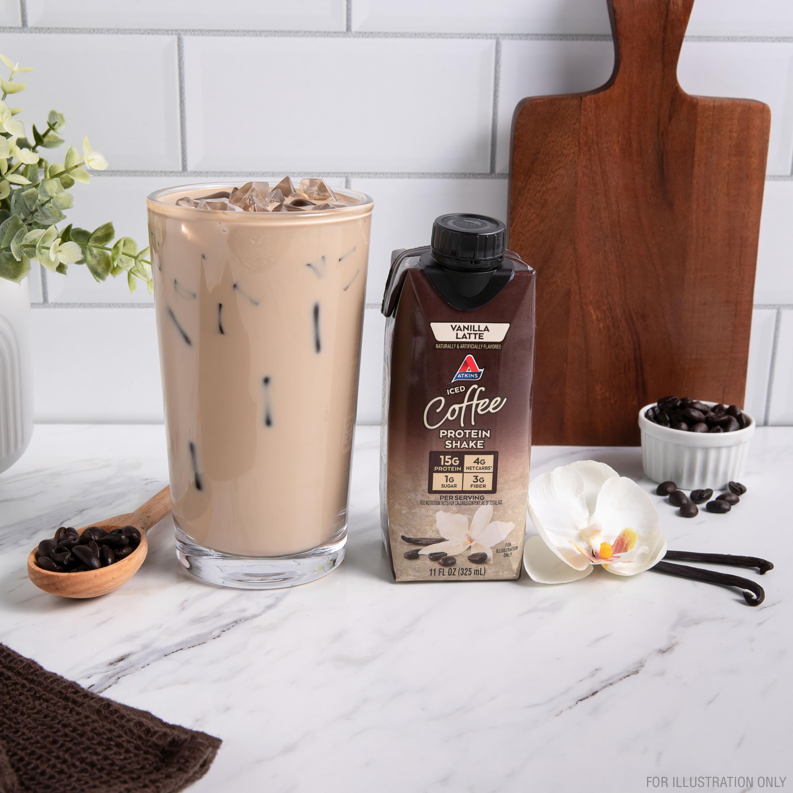 Atkins Coffee Lovers Protein Shake Variety Pack, Mocha Latte, Café Caramel and Café au Lait Flavored Protein Shakes, 15g Protein, 3g Fiber, GLP-1 Friendly, 12 Count