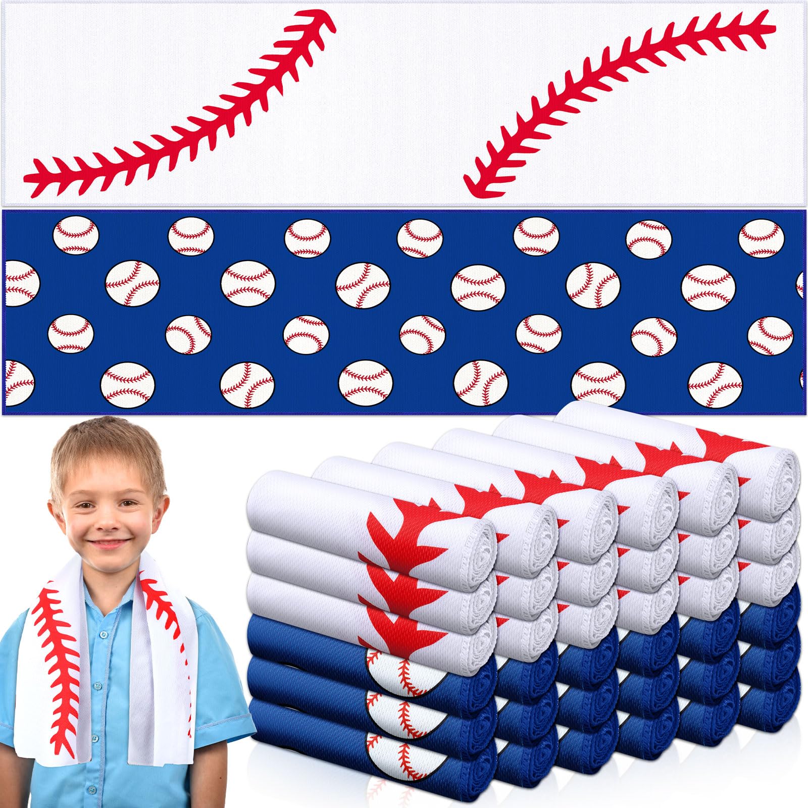 12 count Sports Cooling Towels Baseball Basketball Softball 40 x 12 Inch Breathable Soccer Football Volleyball Microfiber Ice Towel Fast Drying for Sport Party Favors Team Gift(Yellow,Softball)
