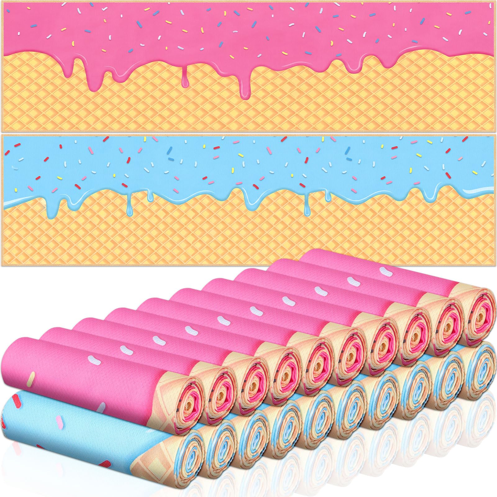 12 count Sports Cooling Towels Baseball Basketball Softball 40 x 12 Inch Breathable Soccer Football Volleyball Microfiber Ice Towel Fast Drying for Sport Party Favors Team Gift(Yellow,Softball)