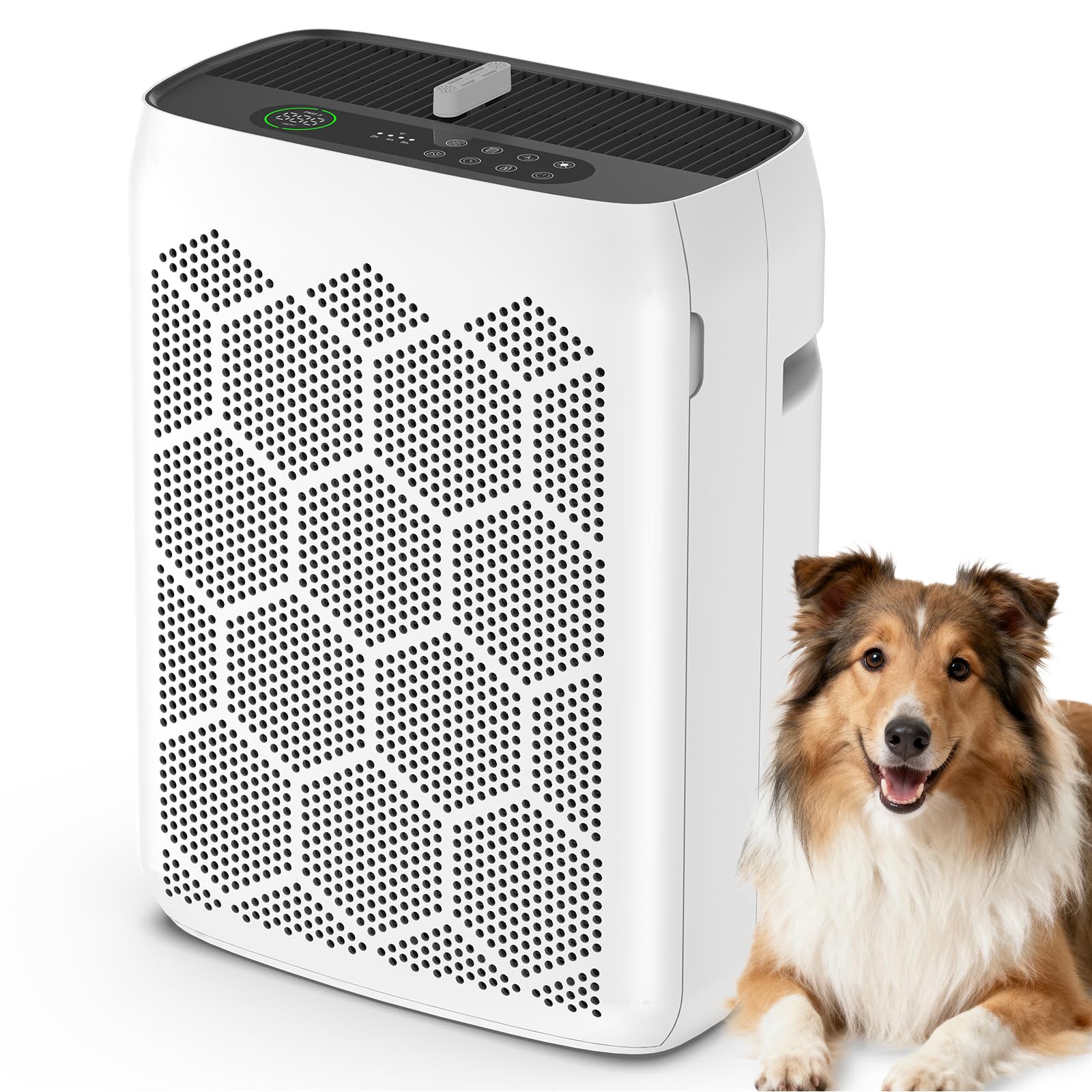 Air Purifiers for Home Large Room Up to 2200 Ft², HEPA Air Purifier for Bedroom with PM2.5 Air Quality Display, Washable Pre-Filter and Sleep Mode, Air Cleaner for Smoke, Dust & Pollen | PM2.5 air quality display. Washable pre-filter. Sleep mode. Ideal fo