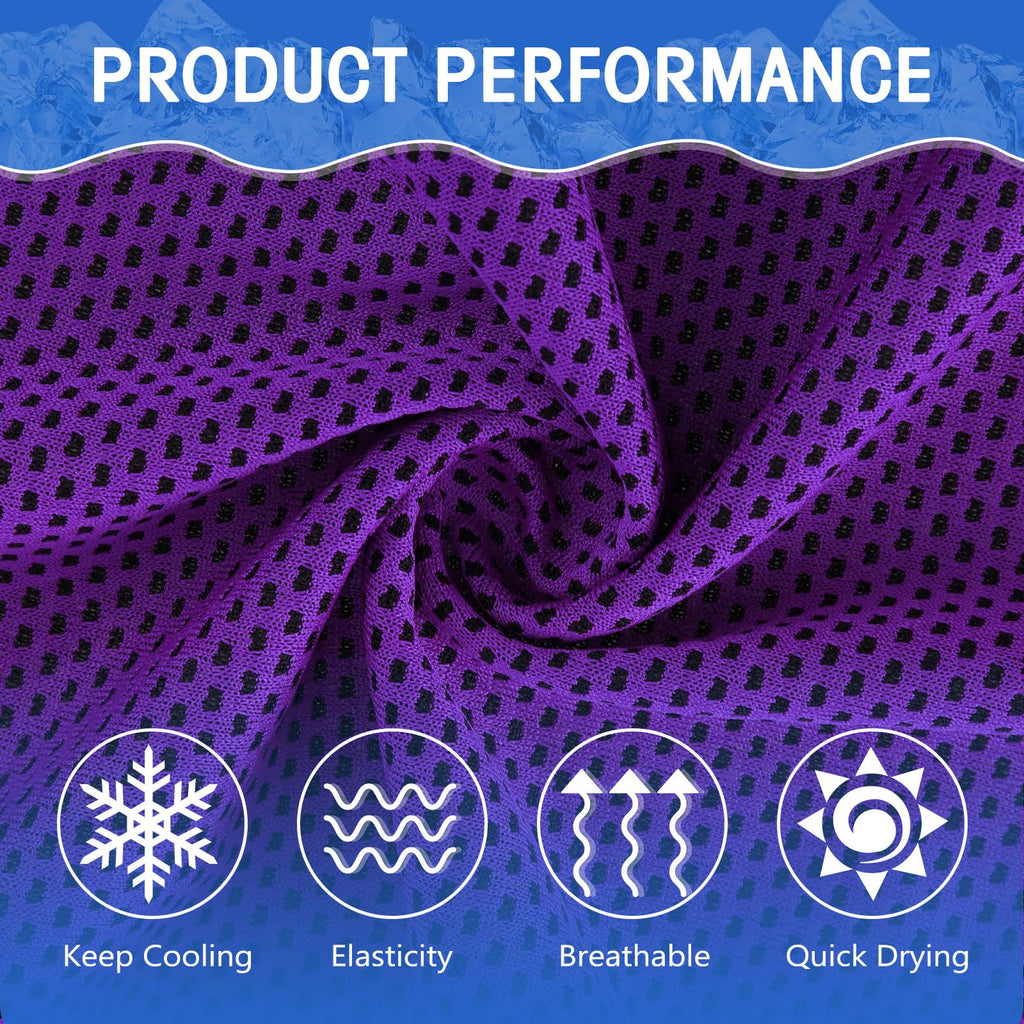Hosuly 6 Pack Cooling Towels 40"x12" Ice Towel Cooling Neck Wraps Soft Breathable Chilly Stay Cool in Summer for Sports Yoga Golf Gym Activities(Black)