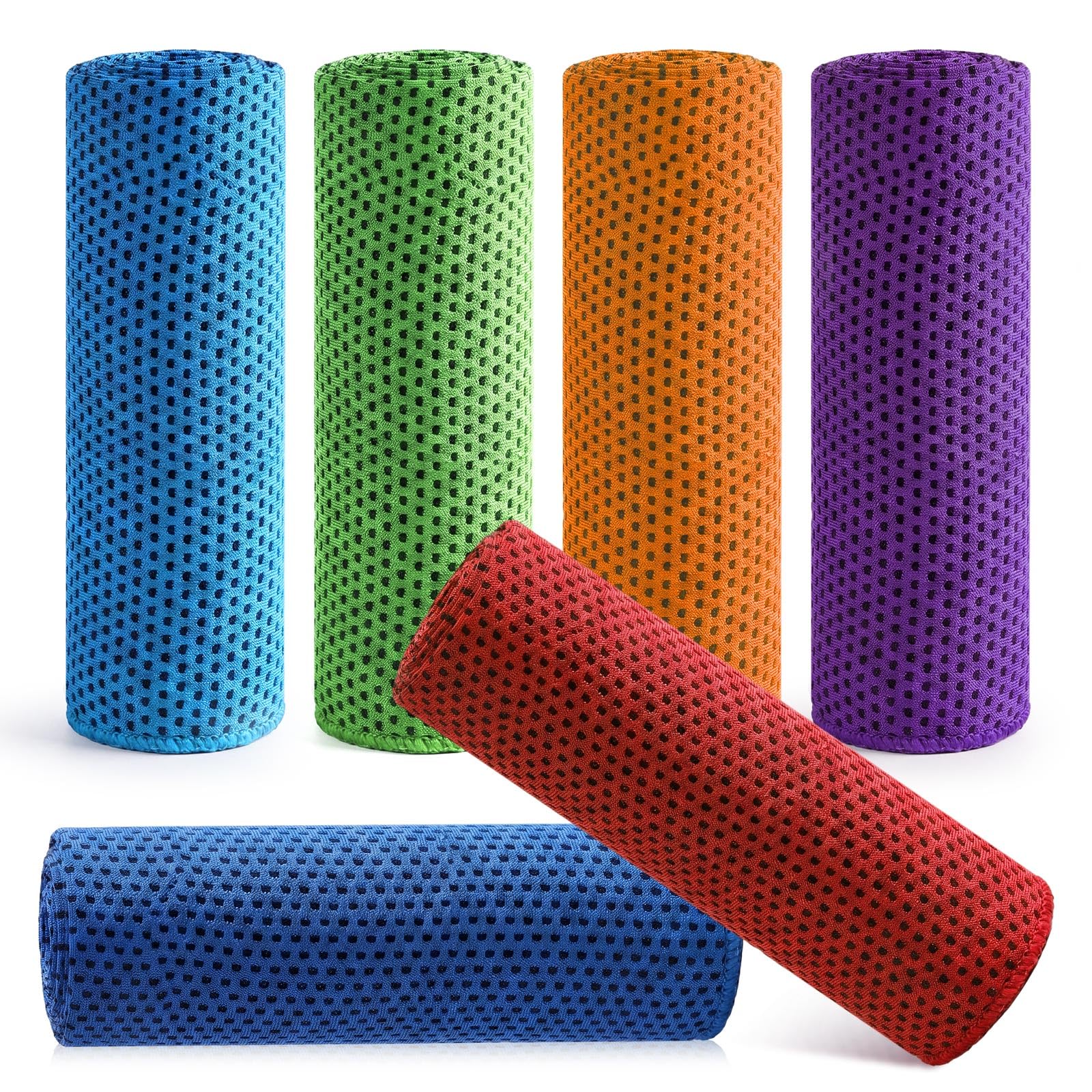 Hosuly 6 Pack Cooling Towels 40"x12" Ice Towel Cooling Neck Wraps Soft Breathable Chilly Stay Cool in Summer for Sports Yoga Golf Gym Activities(Black)