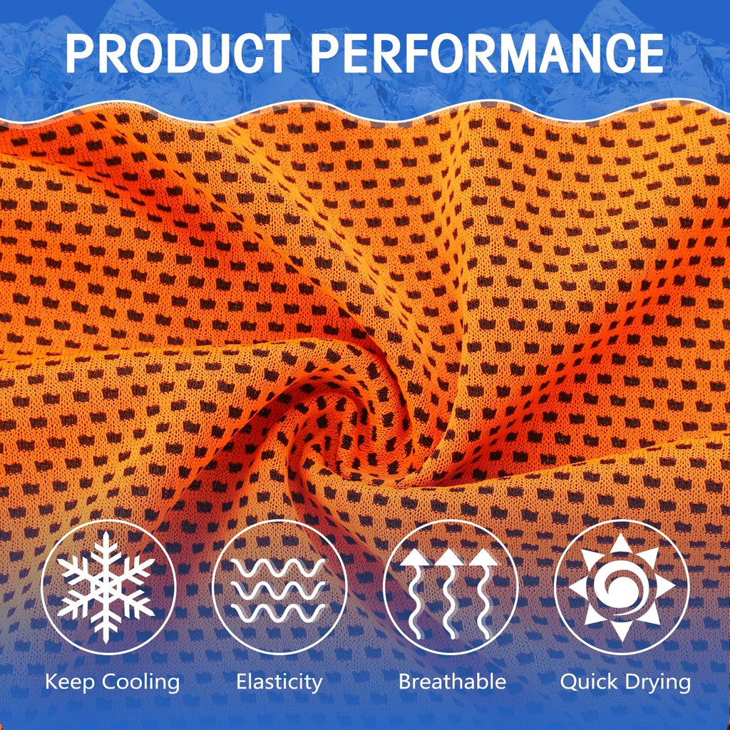 Hosuly 6 Pack Cooling Towels 40"x12" Ice Towel Cooling Neck Wraps Soft Breathable Chilly Stay Cool in Summer for Sports Yoga Golf Gym Activities(Black)