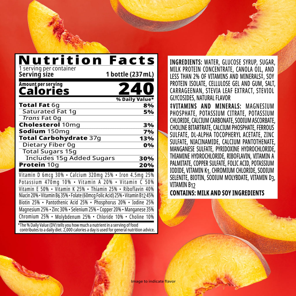 BOOST Original Ready to Drink Nutritional Drinks, Peaches & Creme, 8 Fl Oz (Pack of 24)
