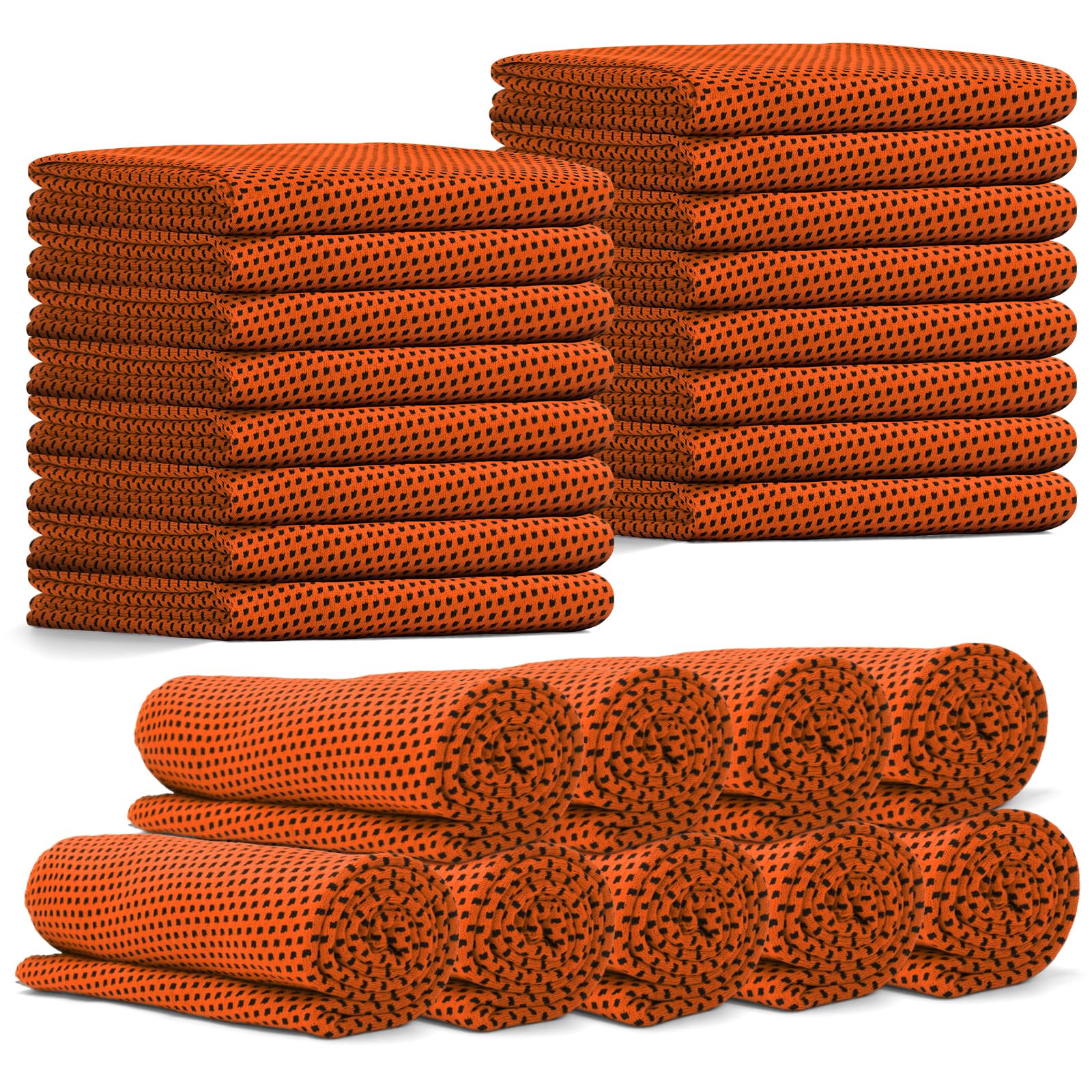 24 Pack Cooling Towels Bulk for Neck and Face 40"x12" Ice Cooling Sweat Rags Microfiber Soft Breathable Soft Chilly Towel for Yoga Golf Sport Running