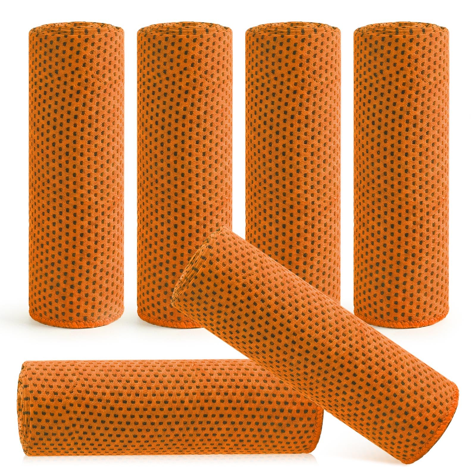 Hosuly 6 Pack Cooling Towels 40"x12" Ice Towel Cooling Neck Wraps Soft Breathable Chilly Stay Cool in Summer for Sports Yoga Golf Gym Activities(Black)