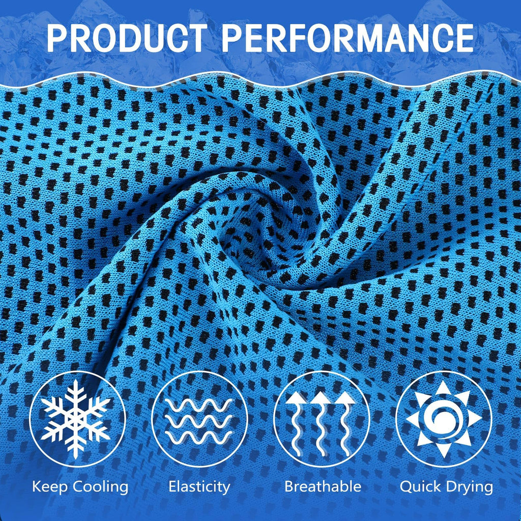 Hosuly 6 Pack Cooling Towels 40"x12" Ice Towel Cooling Neck Wraps Soft Breathable Chilly Stay Cool in Summer for Sports Yoga Golf Gym Activities(Black)