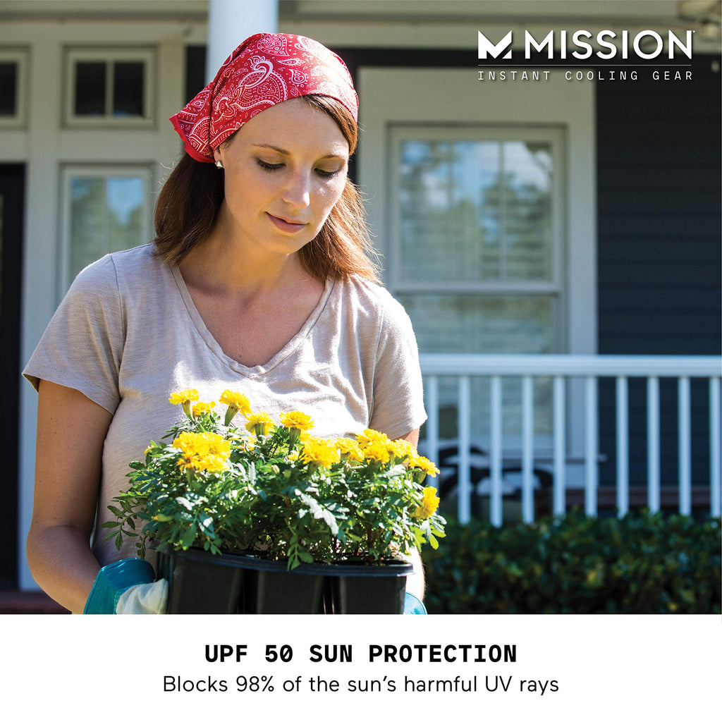 MISSION Cooling Bandana - Lightweight & Breathable - Cools Up to 2 Hours - UPF 50 Sun Protection - Machine Washable