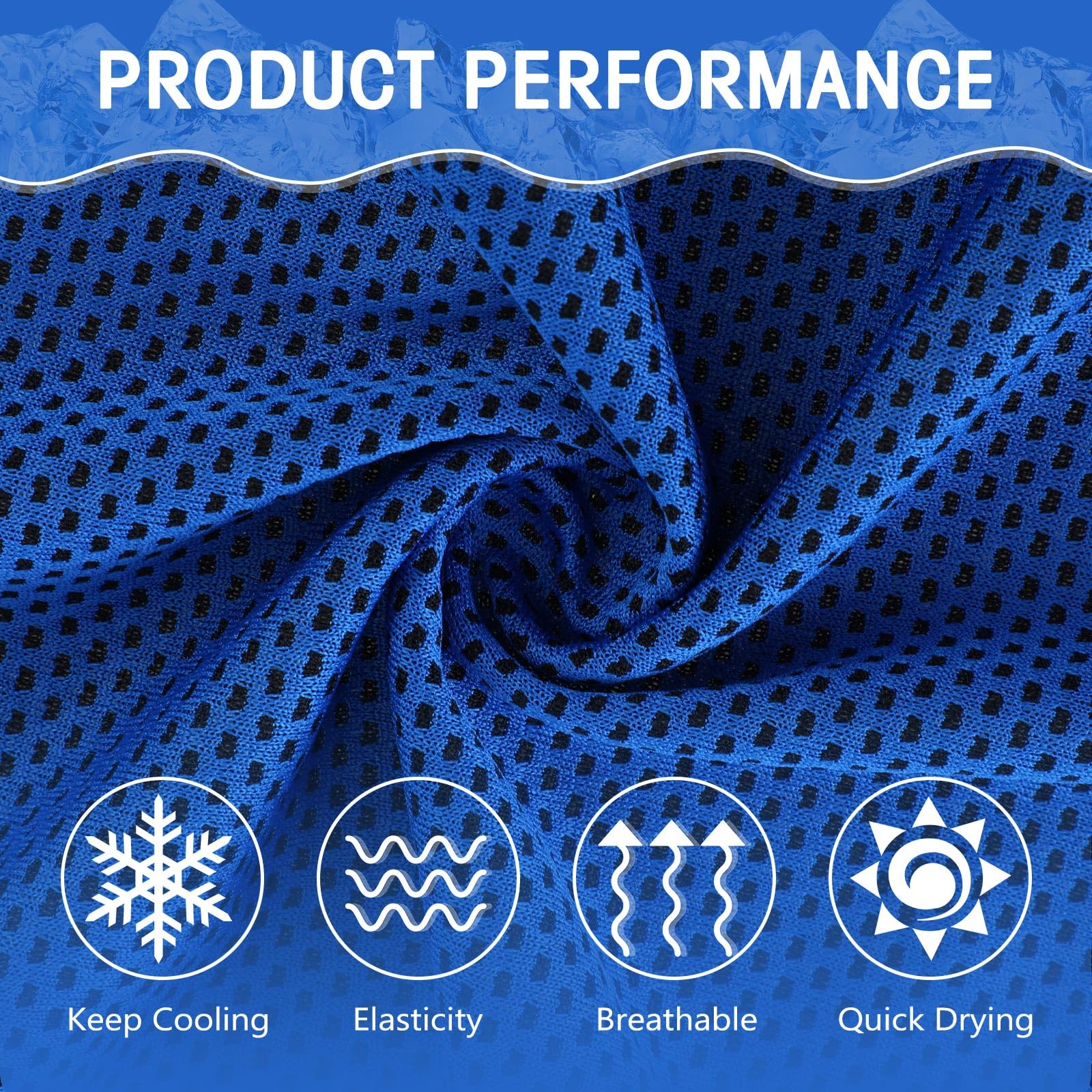 Hosuly 6 Pack Cooling Towels 40"x12" Ice Towel Cooling Neck Wraps Soft Breathable Chilly Stay Cool in Summer for Sports Yoga Golf Gym Activities(Black)